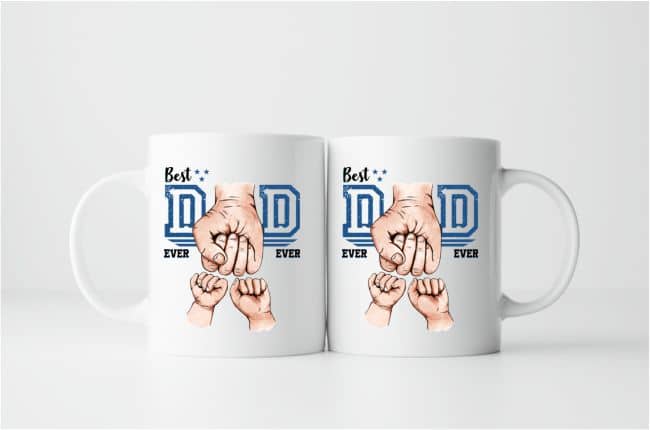 Tasse Best Dad Ever - zwei Kinderhände